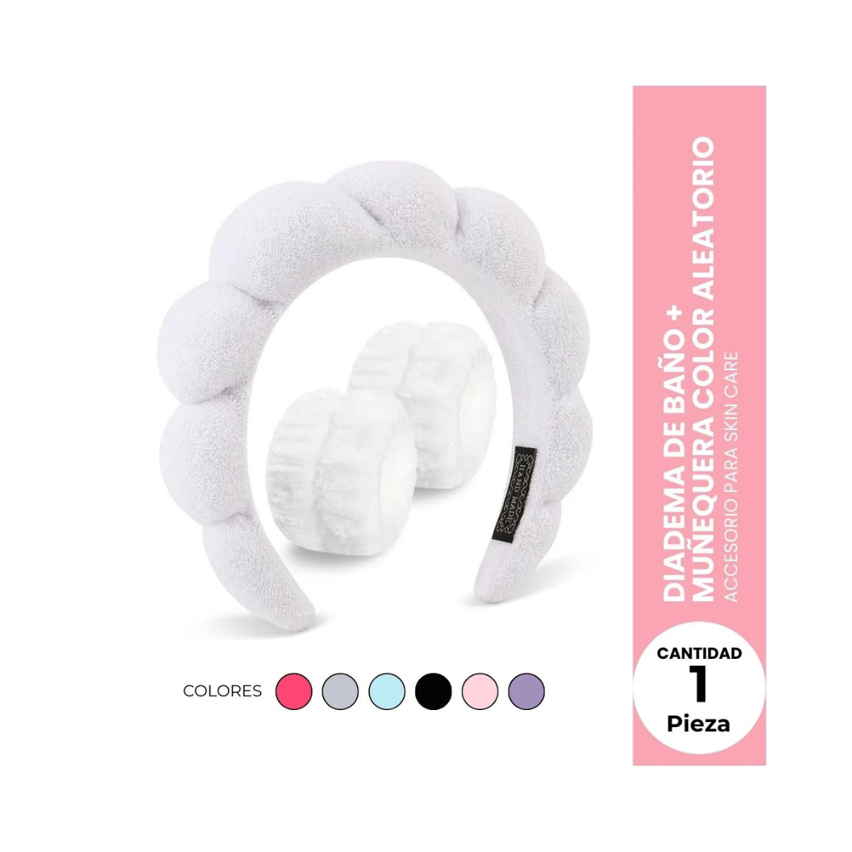 DIADEMA DE BAÑO + PULSERAS DE MUÑECA