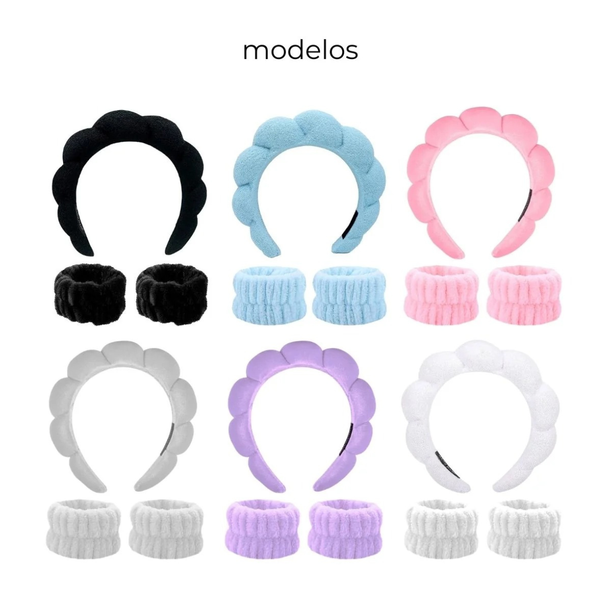 DIADEMA DE BAÑO + PULSERAS DE MUÑECA
