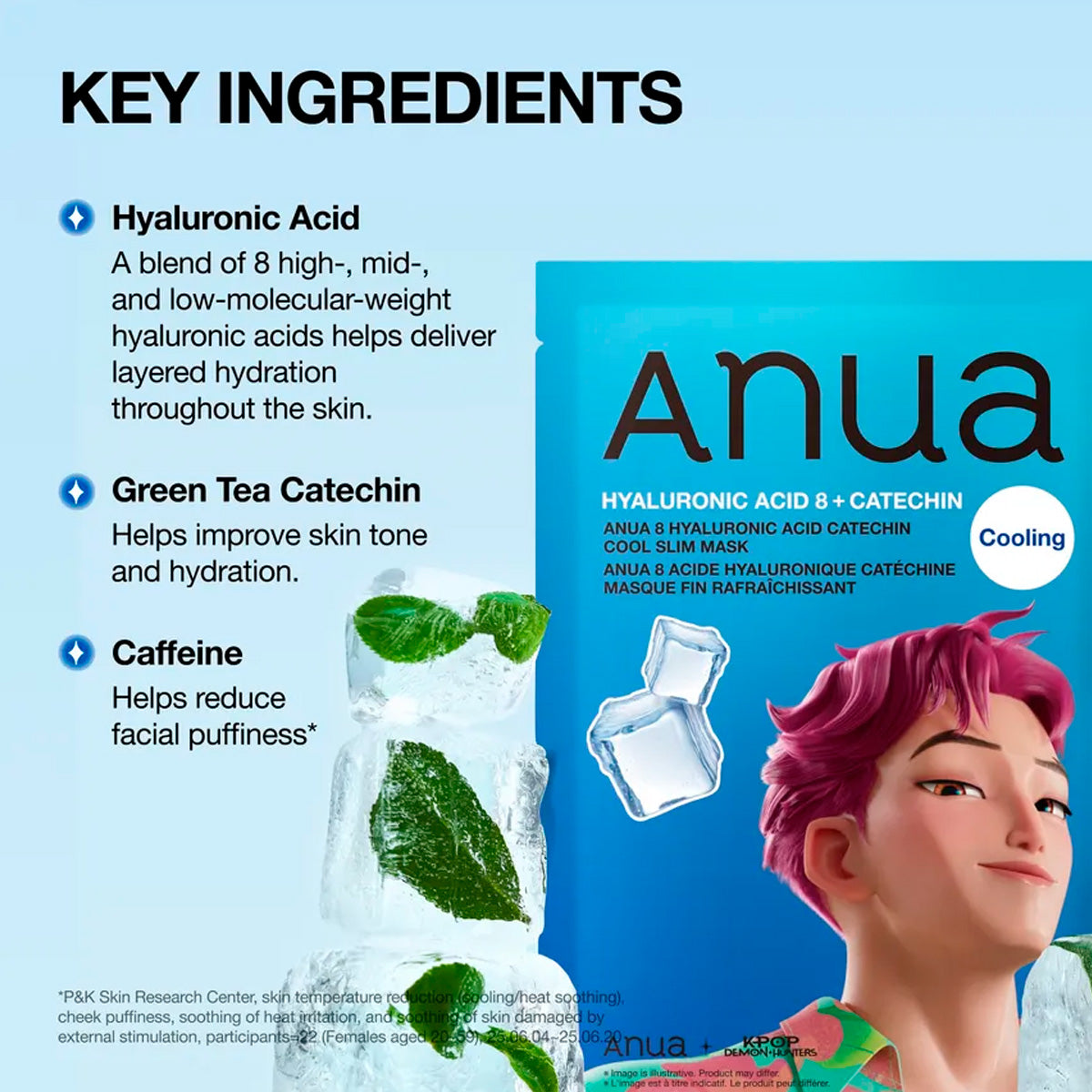ANUA - Kpop Demon Hunters 8 Hyaluronic Acid Catechin Cool Slim Mask 24ml