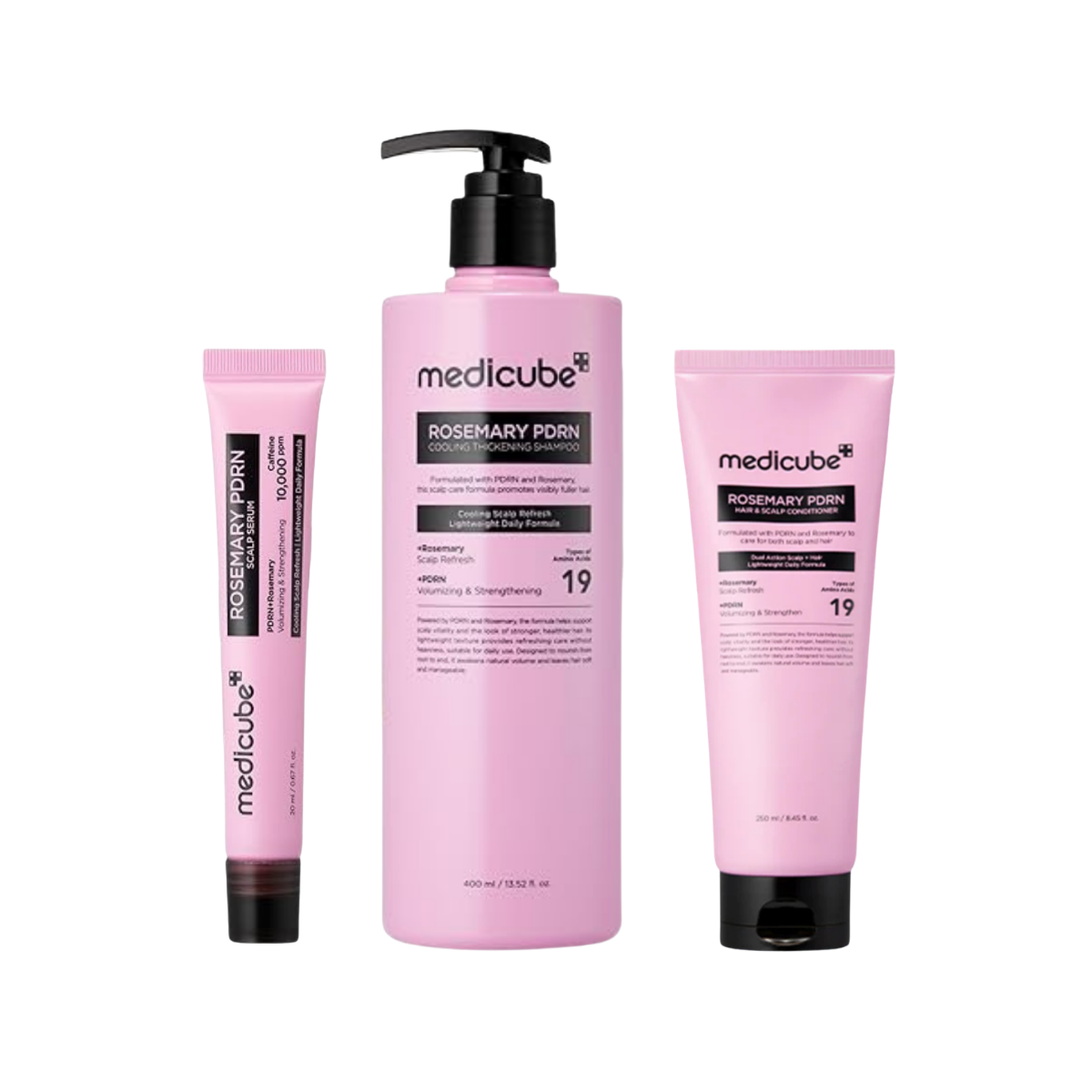 COMBO ROSEMARY PDRN SERUM 20 ML + SHAMPOO ACLARANTE 400 ML + ACONDICIONADOR NUTRITIVO DE CUERO CABELLUDO