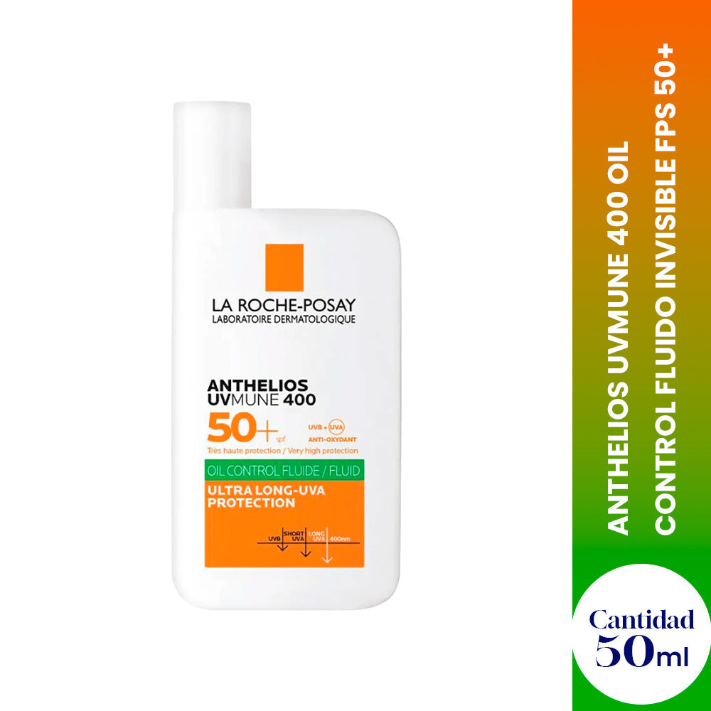 Protector Solar Anthelios UVMune 400 Oil Control Fluido Invisible FPS 50+ 50ml - LA ROCHE POSAY