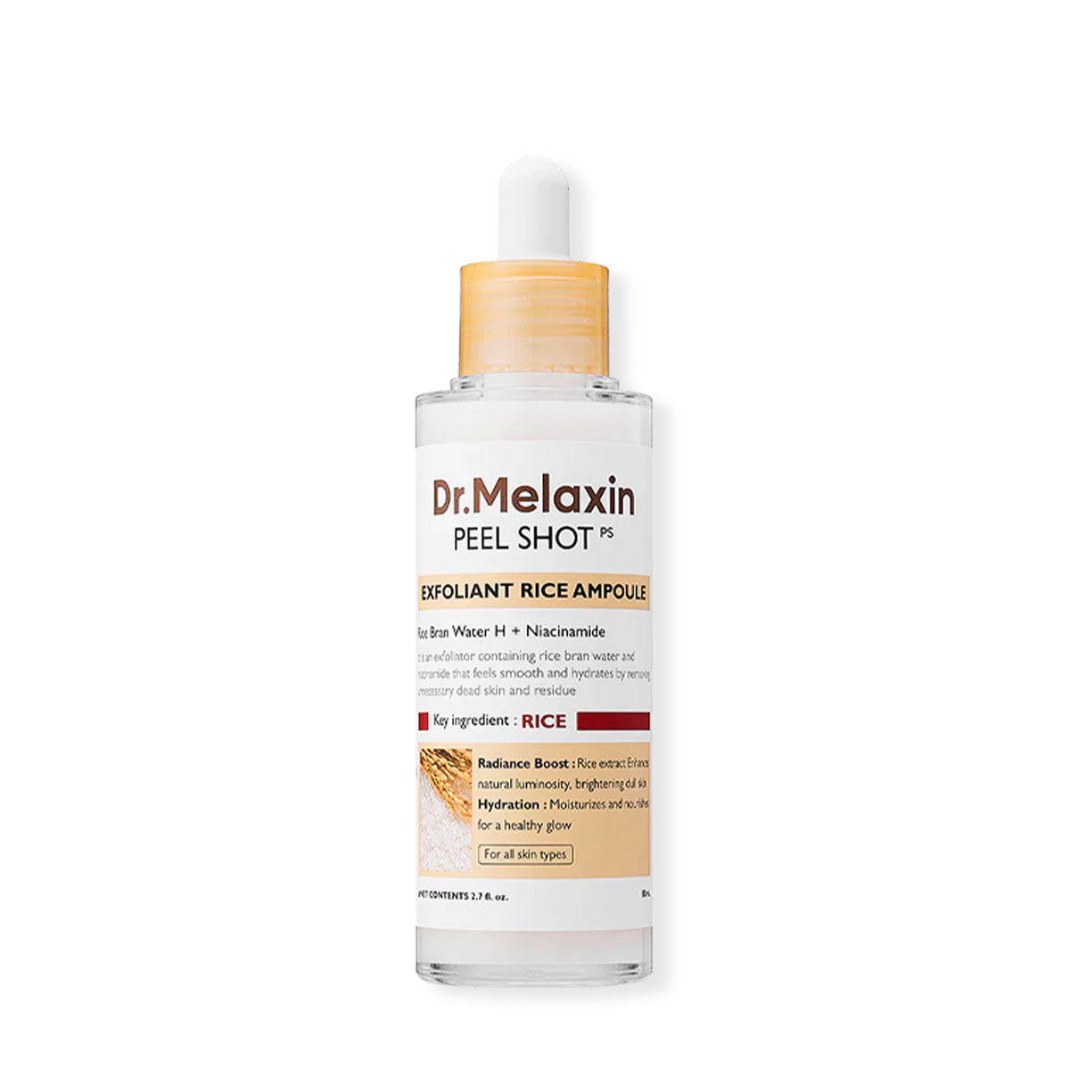 PEEL SHOT EXFOLIATING WHITE RICE AMPOULE 80ML - DR. MELAXIN
