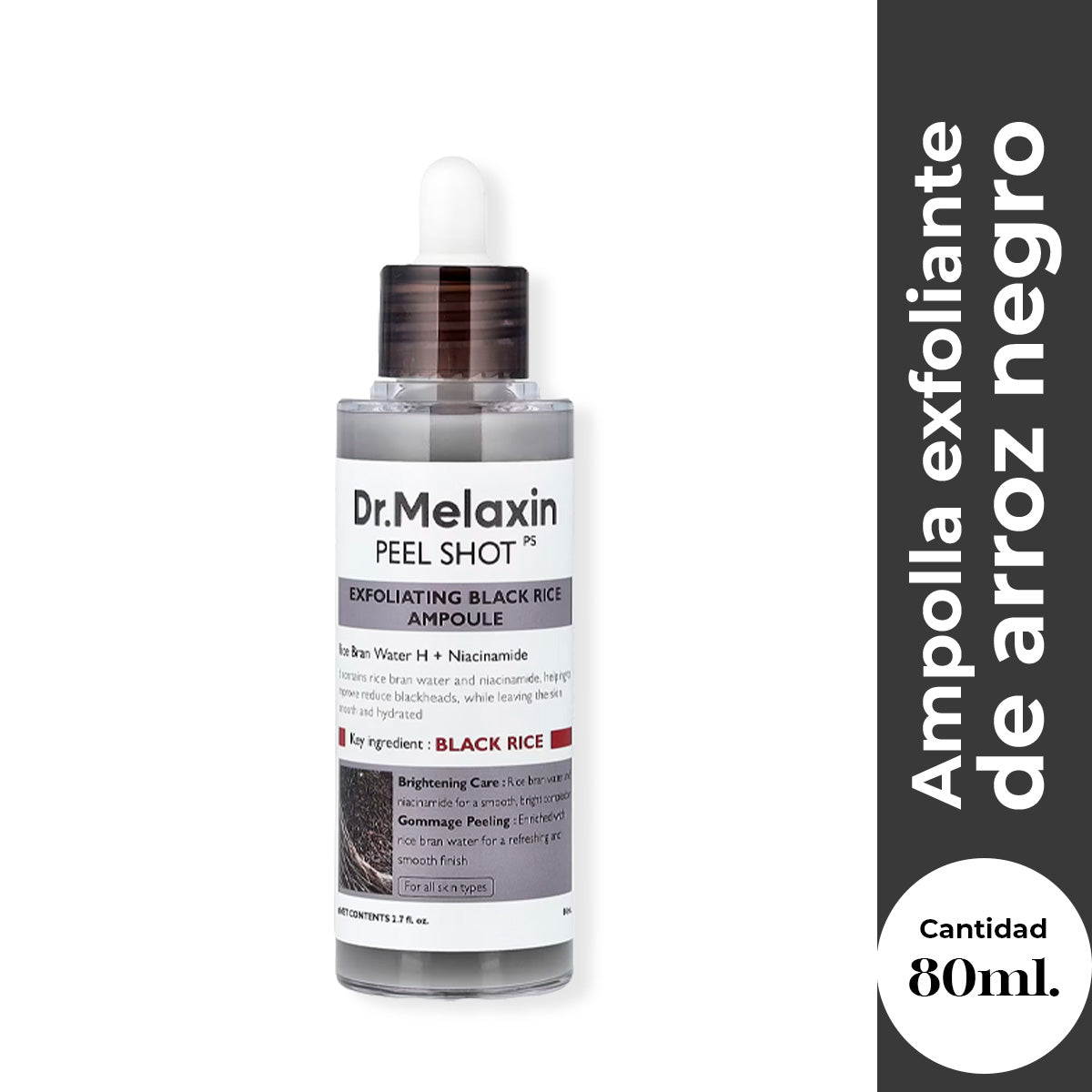 PEEL SHOT EXFOLIATING BLACK RICE AMPOULE 80ML - DR. MELAXIN