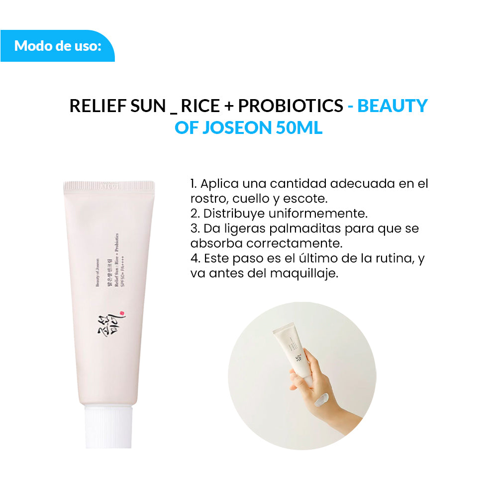 BEAUTY OF JOSEON Protector Solar Facial – Relief Sun Rice + Probiotics Spf 50+ Pa+++ – 50Ml