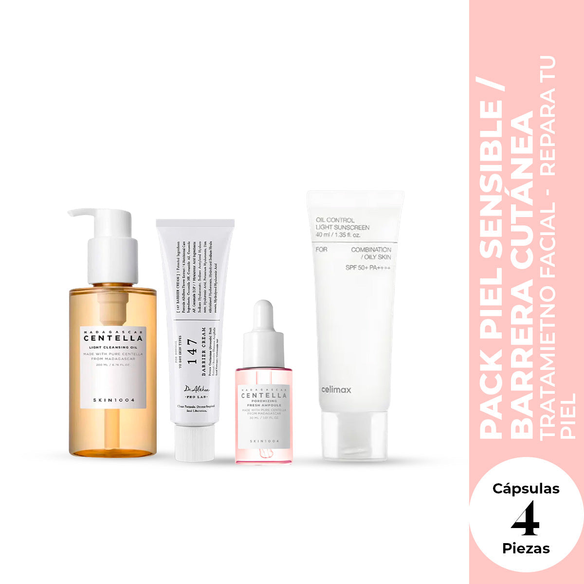 SKIN1004 + Dr. Althea + CELIMAX Pack Piel Sensible & Barrera 4 Piezas