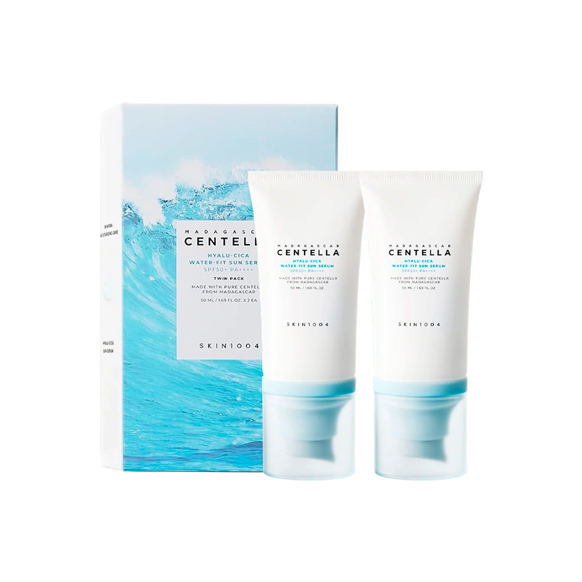 Madagascar Centella Hyalu-Cica Water-Fit Sun Serum 50ml x 2ea (Twin Pack) - skin1004