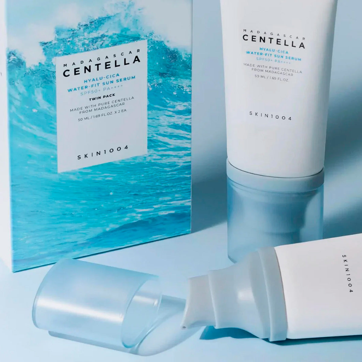 SKIN1004 Madagascar Centella Hyalu-Cica Water-Fit Sun Serum 50Ml X 2Ea (Twin Pack)